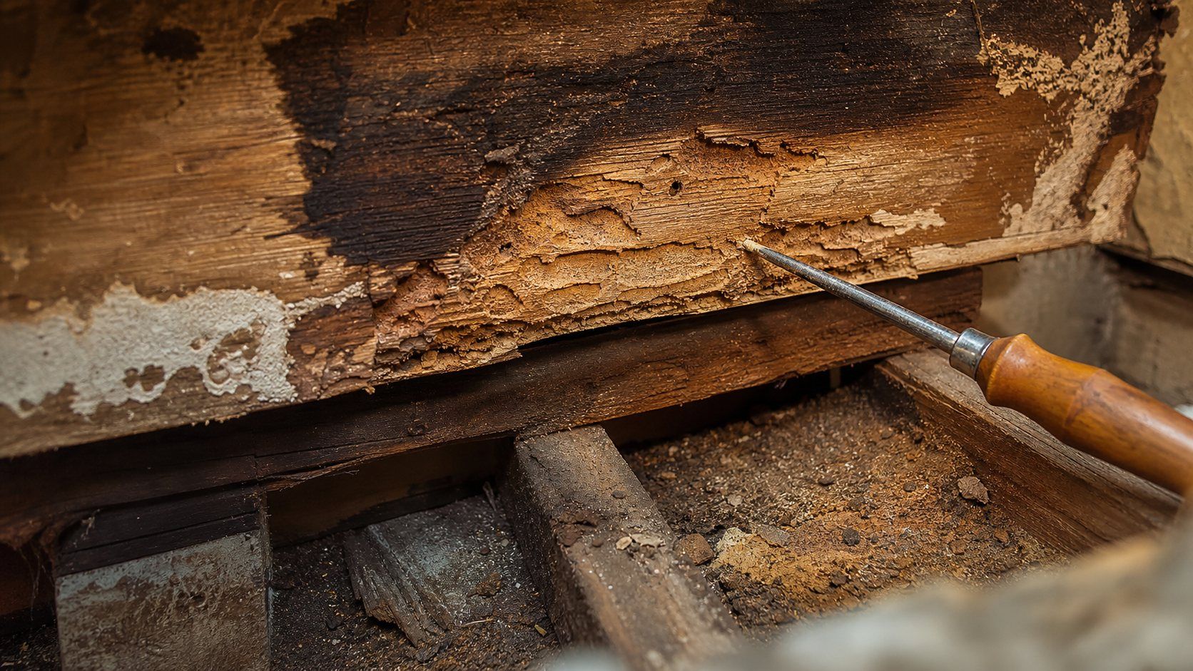 Termites et bois humide